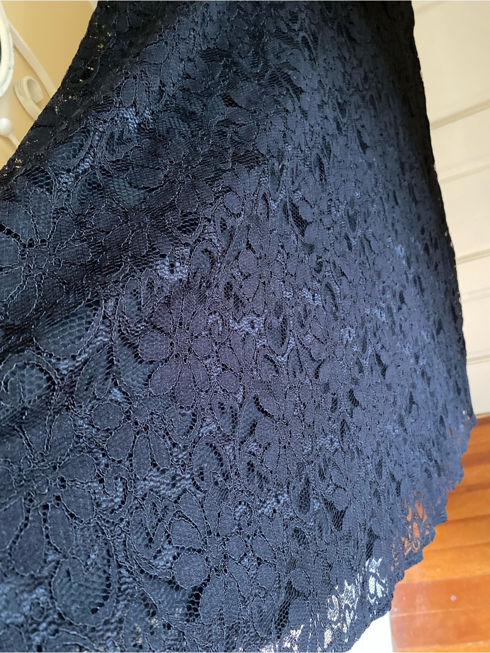 Vintage Laura Ashley Black All Over Lace V-Neck Maxi Slip Dress Made in the UK 4 - Picture 5 of 10